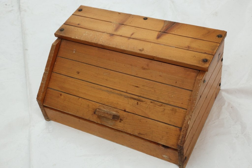 Vintage houten broodkistje, Ophalen, Gebruikt, Hout, Broodtrommel