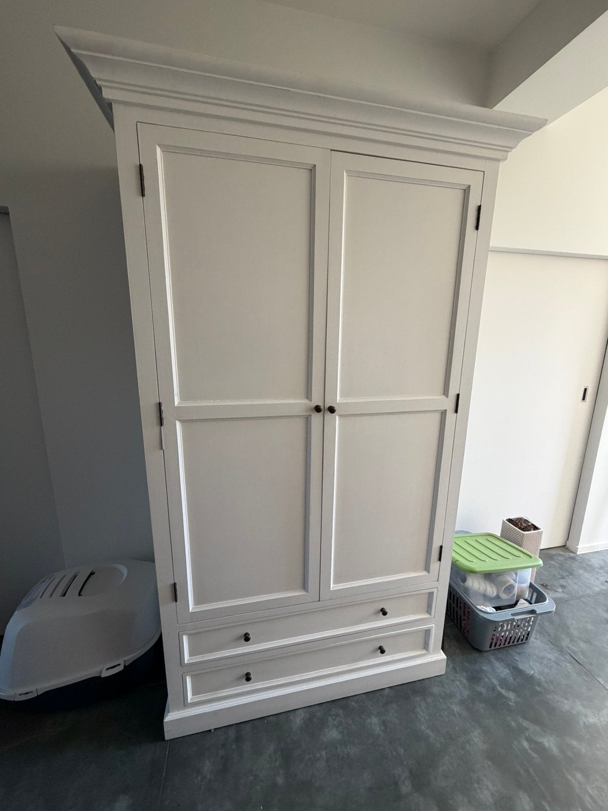 Witte kast, Ophalen, Gebruikt, 100 tot 150 cm, 200 cm of meer