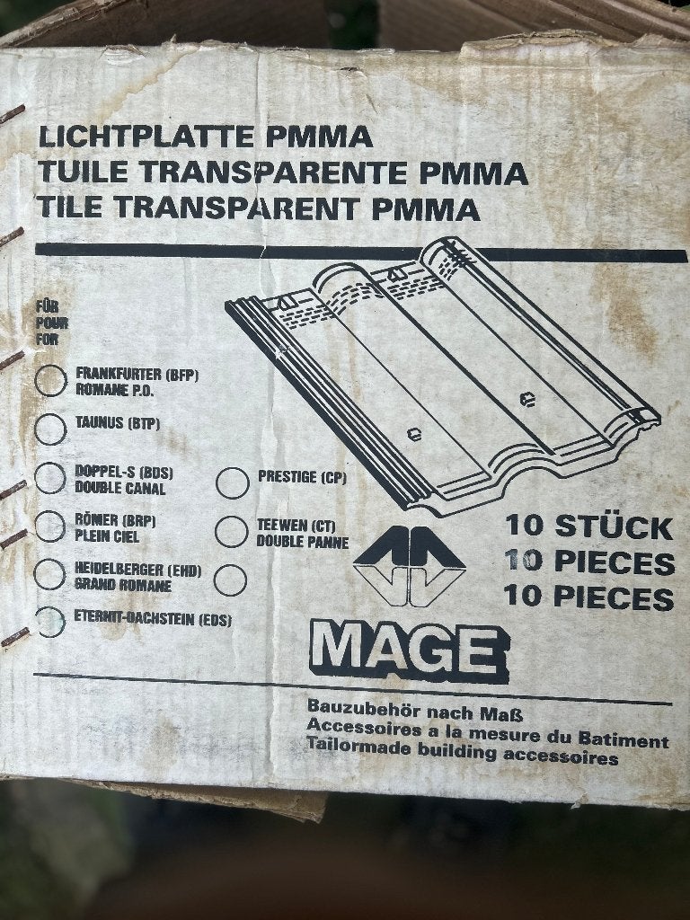 Glazen licht doorlatende dakpannen nieuw 7 stuks, Enlèvement