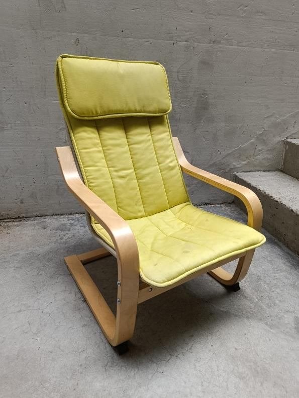 Fauteuil enfant Ikea POÄNG, plaqué bouleau + Housse, Kinderen en Baby's, Ophalen, Gebruikt, Overige typen