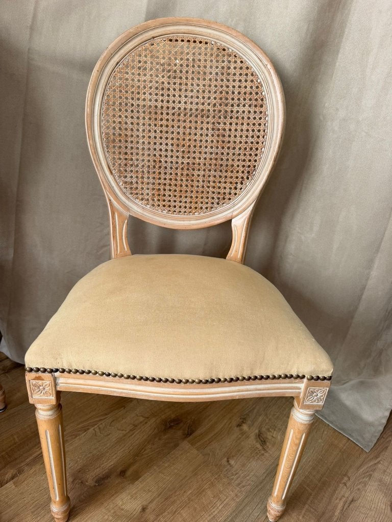 Chaises médaillon cannée , style Louis XVI., Maison & Meubles, Chaises, En bois, Autres couleurs, Enlèvement, Utilisé
