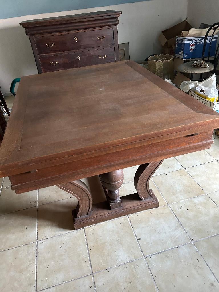 Eiken uitschuifbare eettafel, antiek, Ophalen