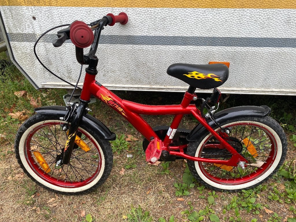 Jongensfiets Hotrod 16 inch, Fietsen en Brommers, Gebruikt, Velgrem, Handrem, 16 inch