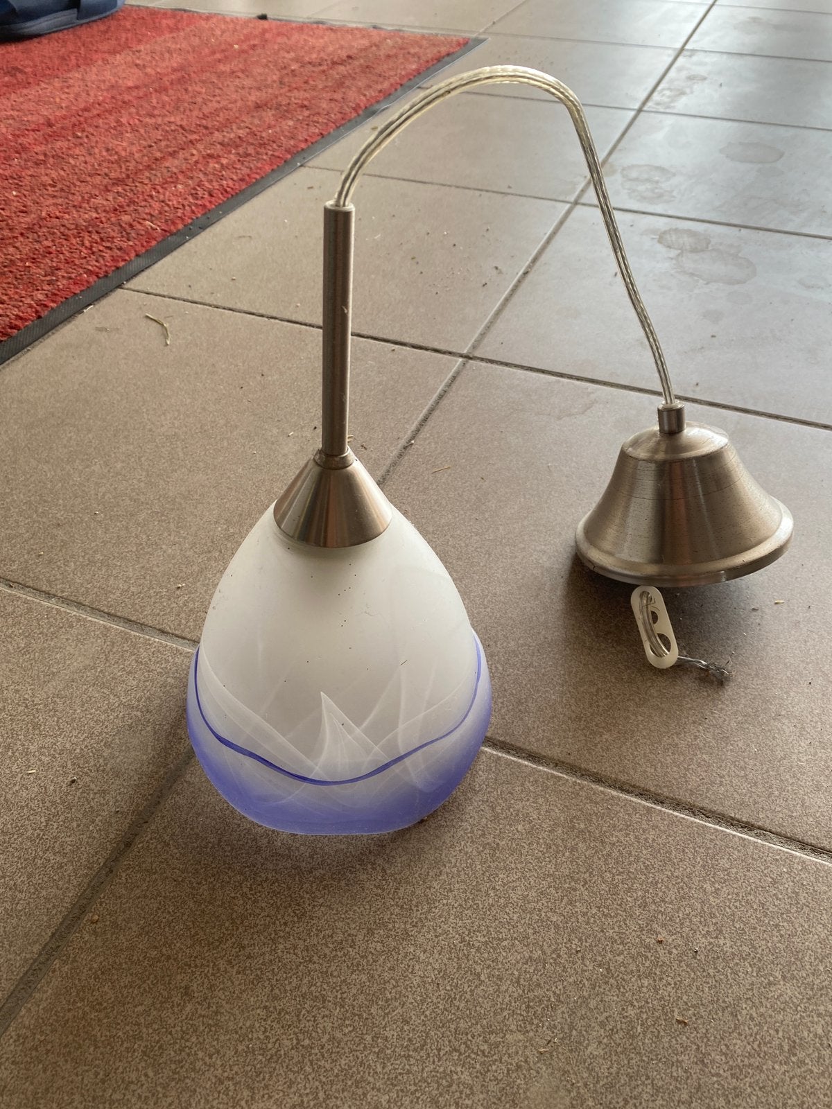 3 hanglampen, Autres types, Bleu, Verre, Enlèvement