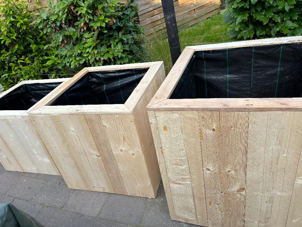 Actie! Grote Plantenbakken in Steigerhout – 10% korting, Tuin en Terras, Nieuw, Ophalen of Verzenden, Balkon, Rijkevorsel