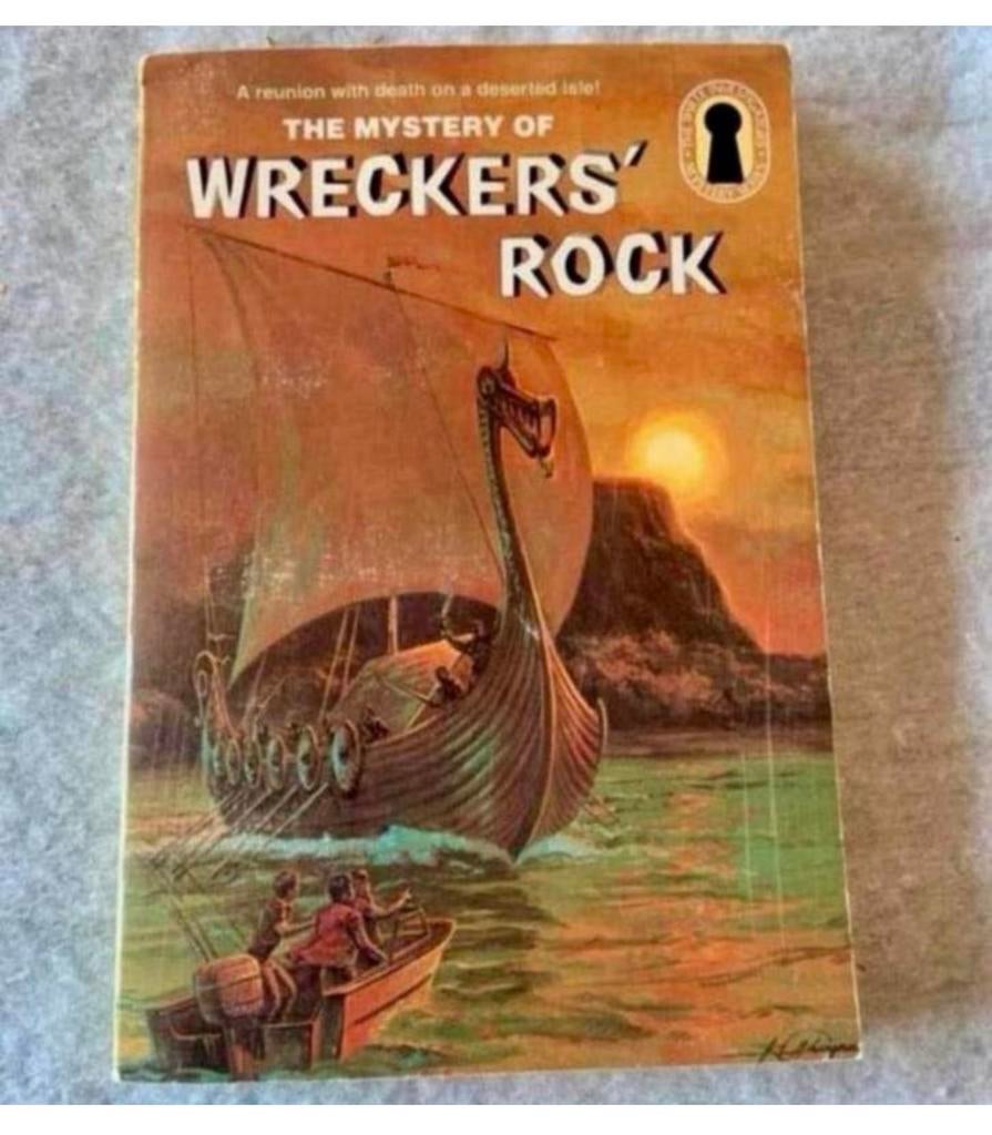 Les trois enquêteurs Le mystère de Wreckers Rock, 1986, rare, Enlèvement ou Envoi, Comme neuf