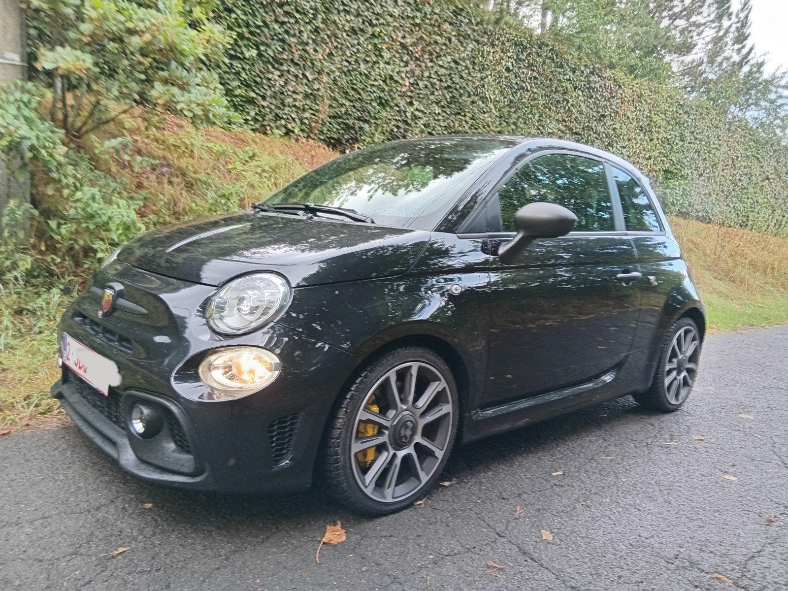 Fiat abarth 695 tourisme beats automatic, Auto's, Fiat, Automaat, Zwart, Zwart, Leder
