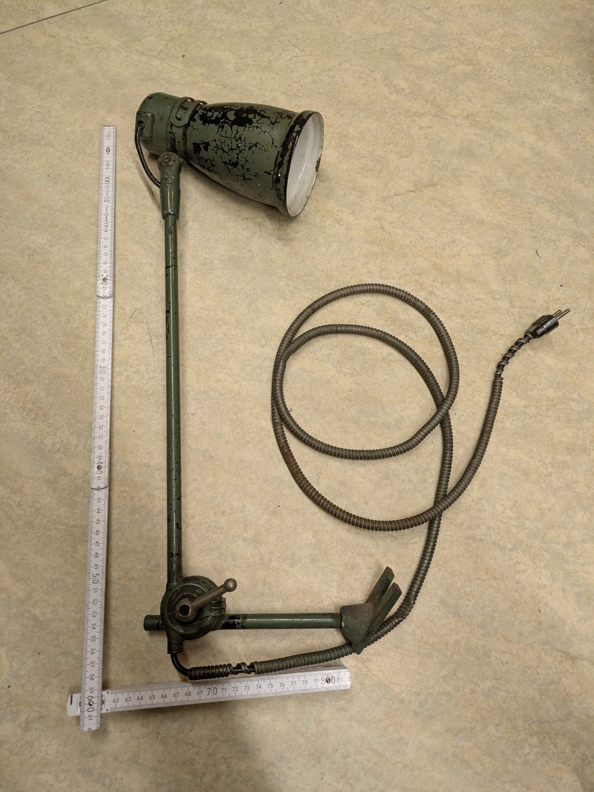 Erpe industriële vintage lamp werklamp atelier, Ophalen of Verzenden