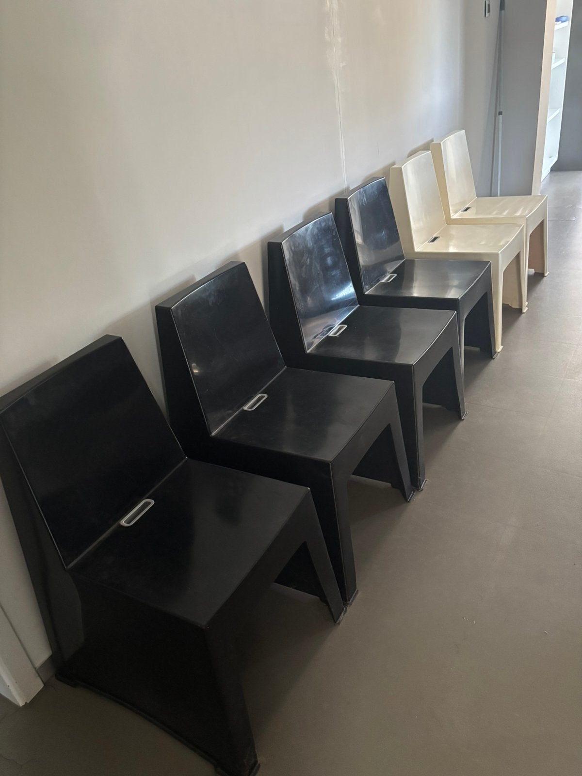 6 (tuin)stoelen, met regengoot, modern design, Synthétique, Enlèvement, Modern, Noir