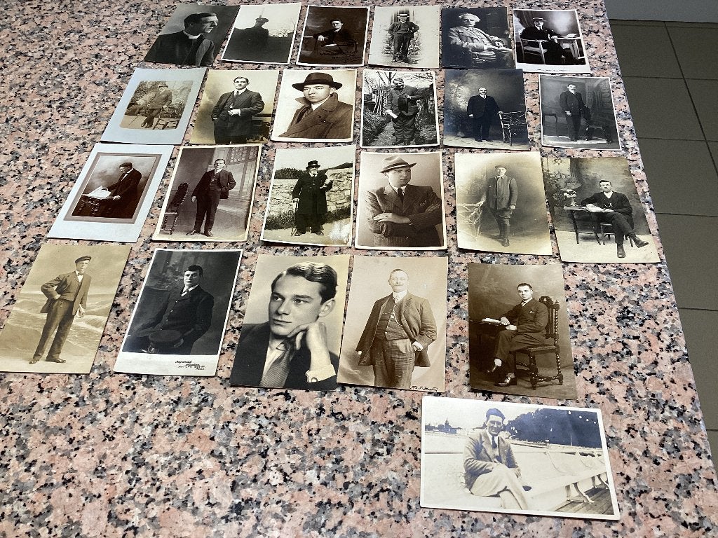 Lot van 24 oude foto’s HEREN, Verzamelen, Foto's en Prenten, Gebruikt, Foto, Ophalen of Verzenden, Voor 1940