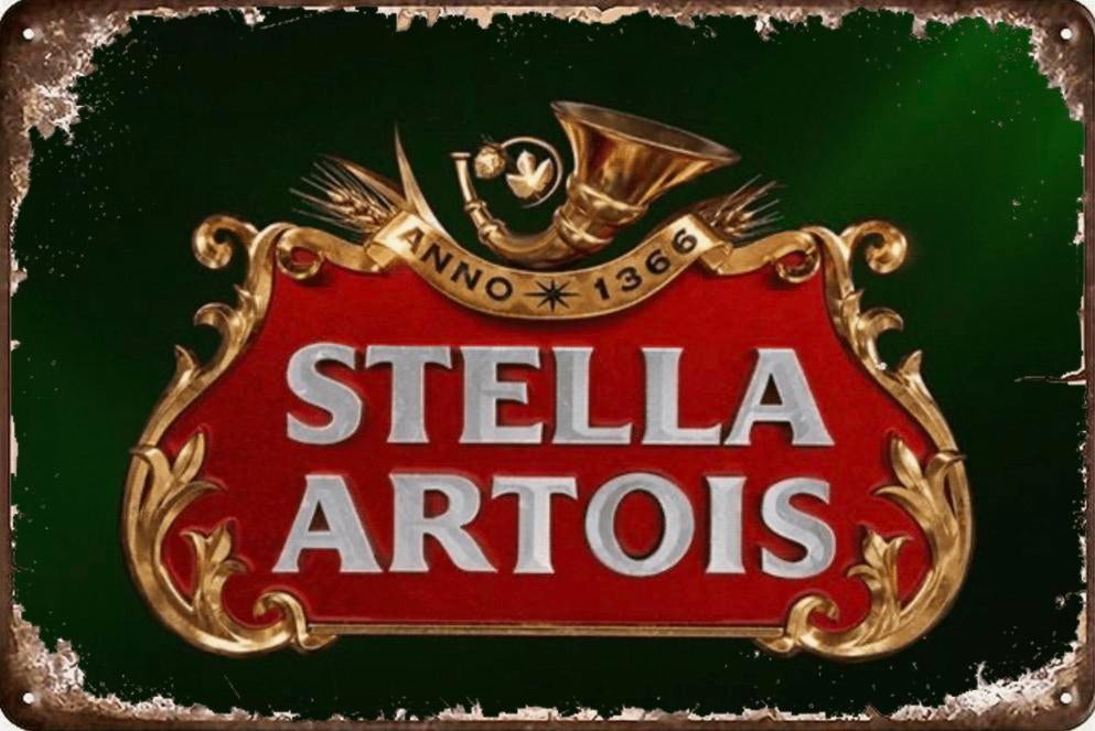Panneau en métal Stella Artois 2 - rétro vintage mancave, Enlèvement ou Envoi, Neuf, Panneau, Plaque ou Plaquette publicitaire