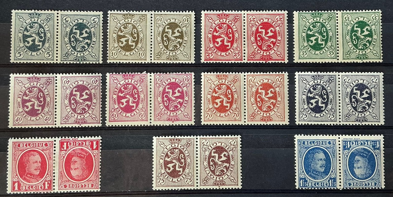 LOT 527. 11 TÊTE- BÊCHE. MLH., Trace d'autocollant, Enlèvement ou Envoi, Non oblitéré, Gomme originale