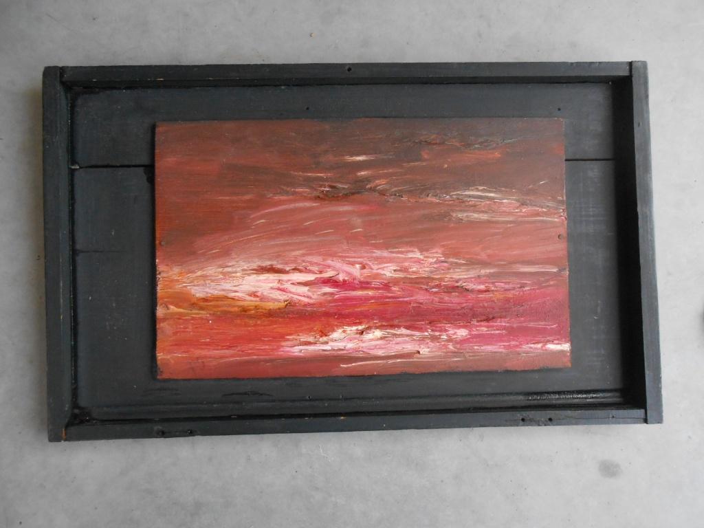peinture à l'huile sur bois 31 x 19 signée PS ou PG, Antiquités & Art, Art | Peinture | Classique, Enlèvement ou Envoi