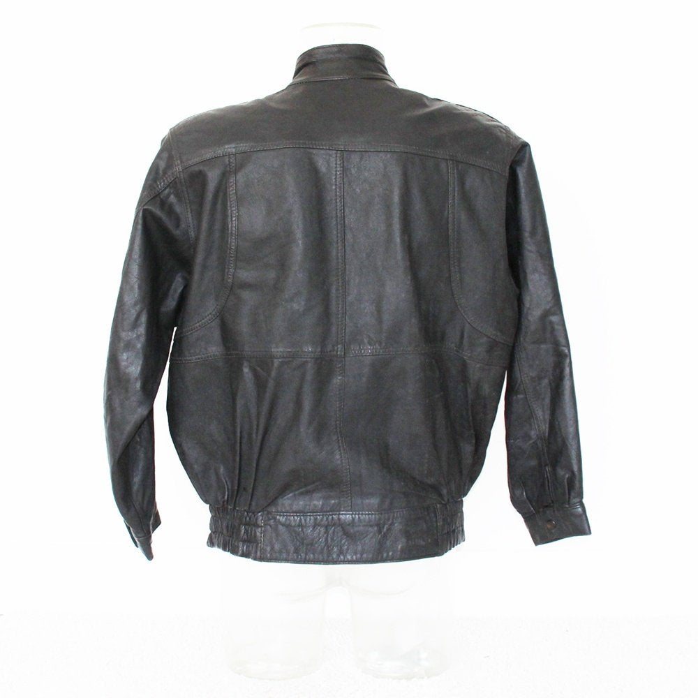 Veste en cuir noire pour homme 28* (taille 52) €50, -, Vintage, Noir, Envoi, Taille 52/54 (L)