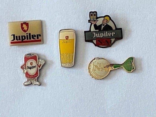 Lot van 5 pin's Jupiler, Verzamelen, Ophalen of Verzenden