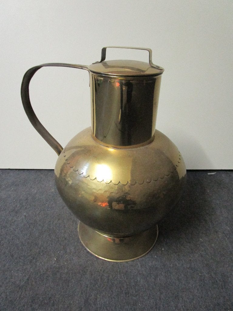 Authentieke handgeslagen koperen kruik (Mécap, België), Antiquités & Art, Antiquités | Bronze & Cuivre, Enlèvement, Cuivre