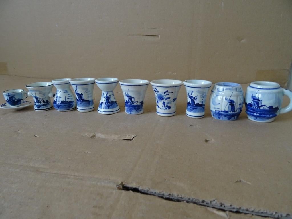 Delfts blauwe miniaturen miniatuur vaasjes Delfts Holland, Ophalen of Verzenden