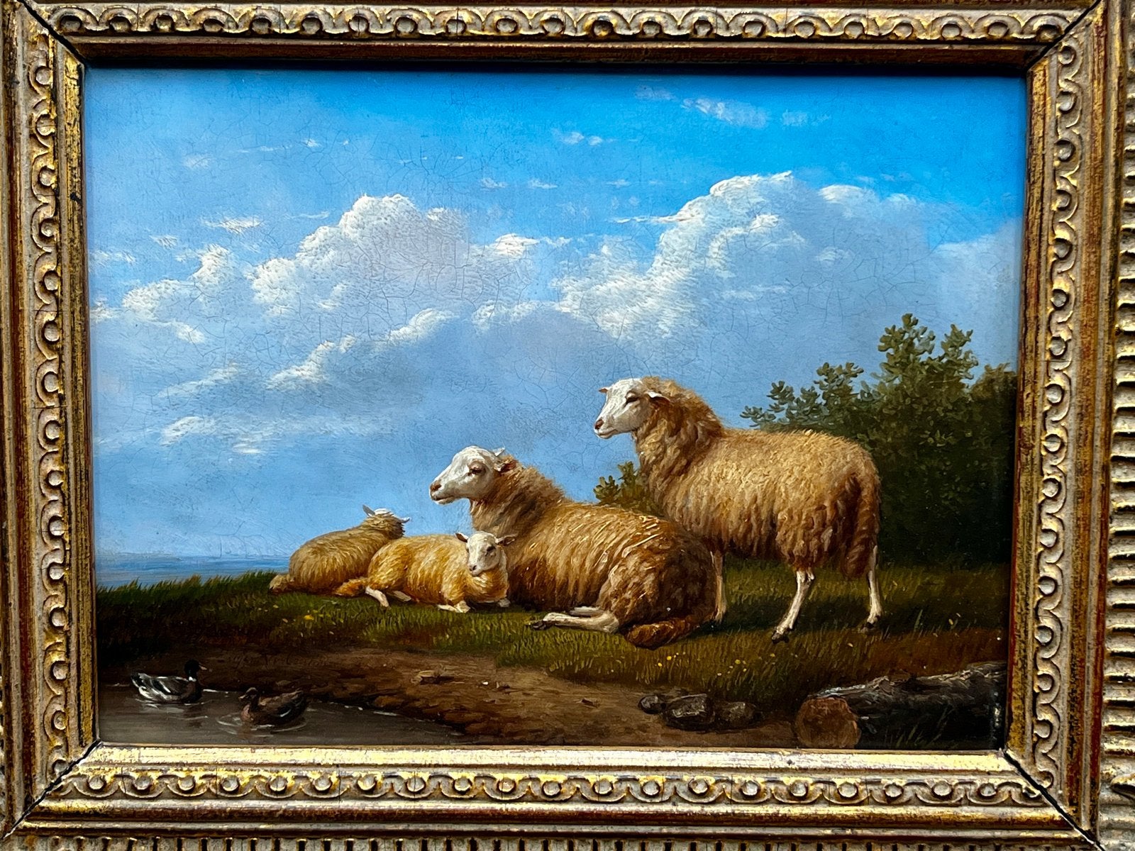 Eugène Verboeckhoven (1798-1881) – Schapen in landschap, Ophalen