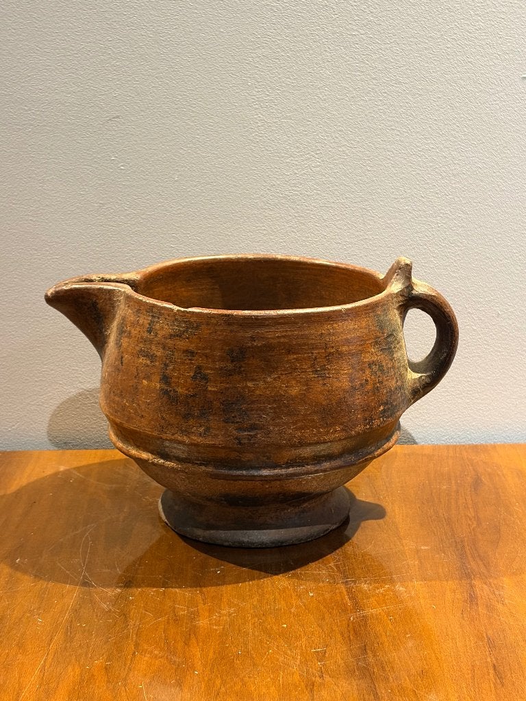 Antieke terracotta melkkan vroege 20e eeuw wabi sabi, Antiquités & Art, Enlèvement ou Envoi