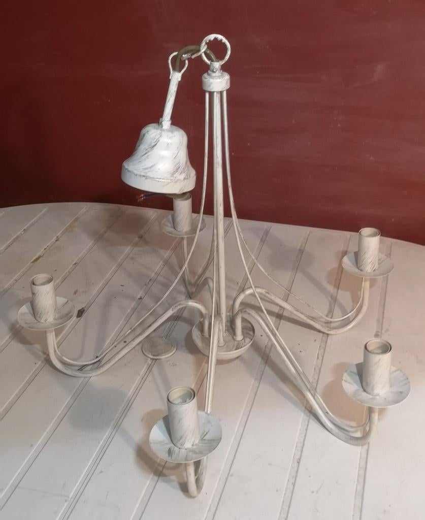 LUSTRE BOUGIE MODERNE 5 BRANCHES, Enlèvement, Comme neuf, Métal, Moderne