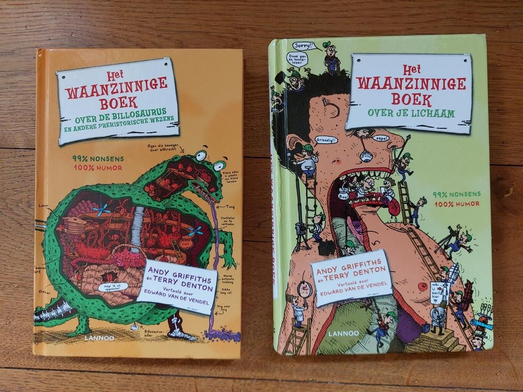 Twee waanzinnige boeken: over je lichaam en de Billosaurus, Ophalen of Verzenden, Zo goed als nieuw, Andy Griffiths; Terry Denton