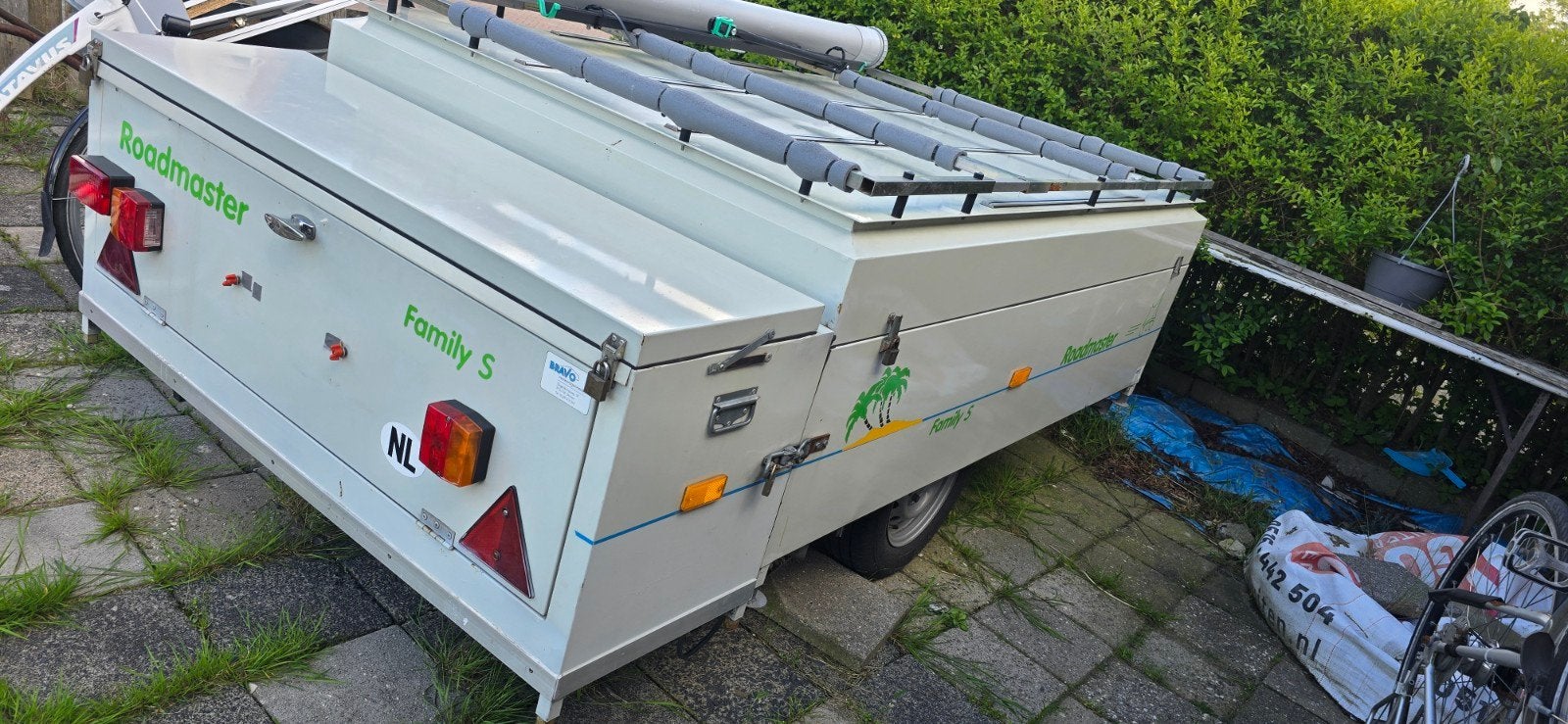 vouwwagen 11x4 meter, lees beschrijving!, Caravanes & Camping, Caravanes Accessoires, Enlèvement, Utilisé