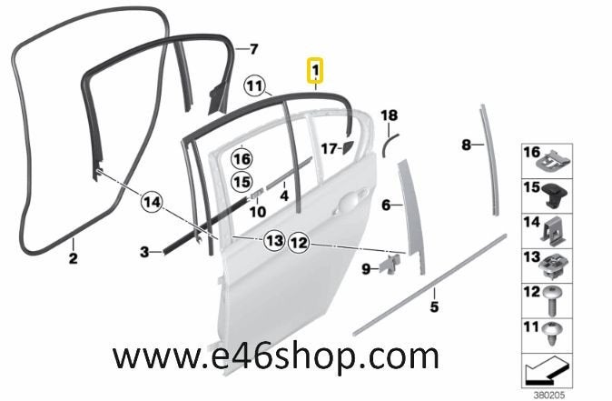 RAAMRUBBER BMW 3 F31 LCI LINKS ACHTER OE 51357414535, Neuf, -, -, Enlèvement ou Envoi