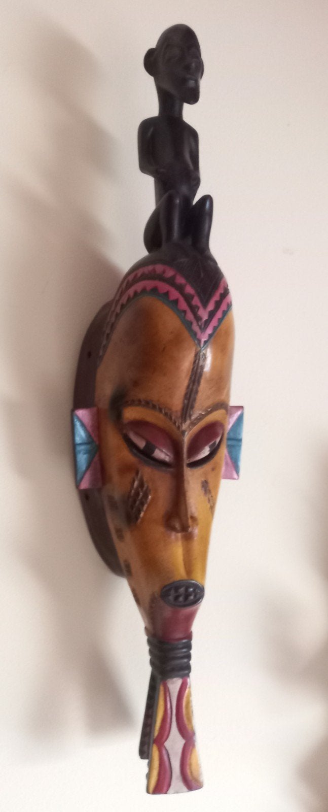 Afrikaans masker GURO  uit Ivoorkunst 60cm, Enlèvement, Masque, Décoré, Bois