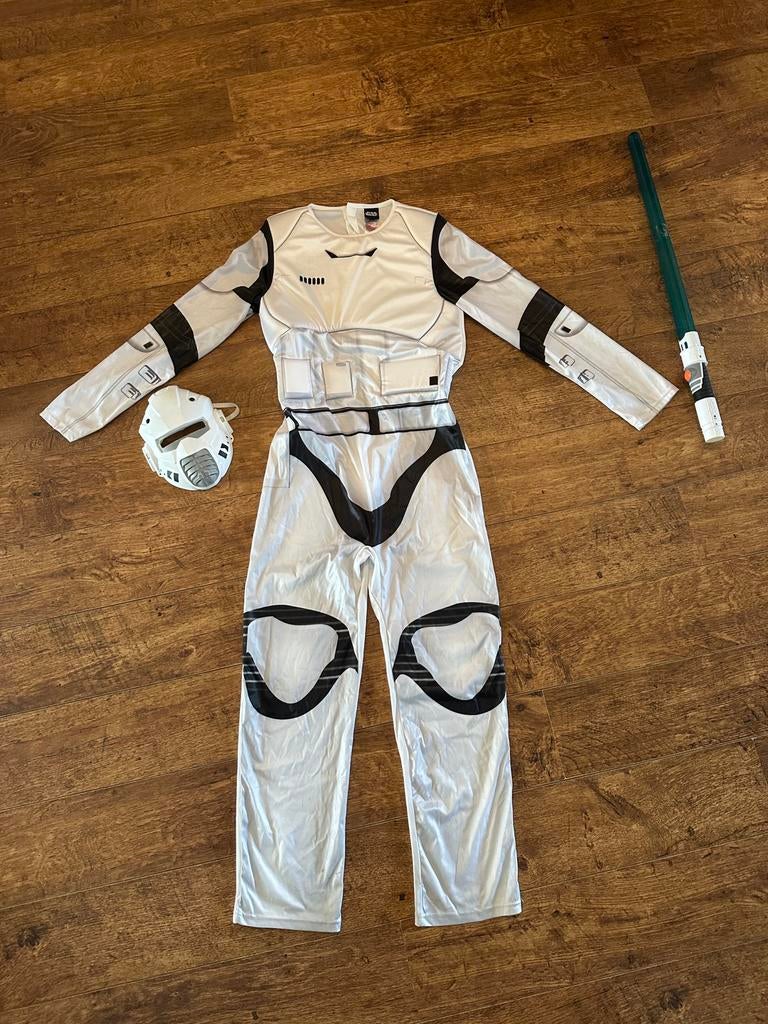 Star Wars Stormtrooper kostuum maat 13-14 jaar masker zwaard, Ophalen of Verzenden, Zo goed als nieuw