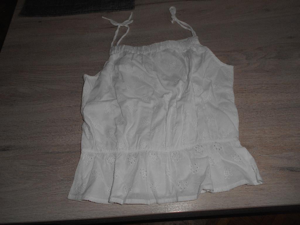 wit zomers topje h&m maat 134 - 140, Kinderen en Baby's, Kinderkleding | Maat 134, Meisje, H&M, Overhemd of Blouse, Ophalen of Verzenden