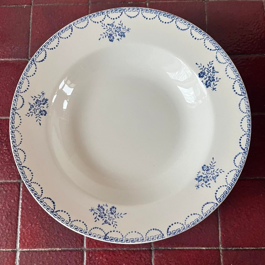 6 assiettes creuses Ceranord vintage françaises - décor 427, Enlèvement ou Envoi