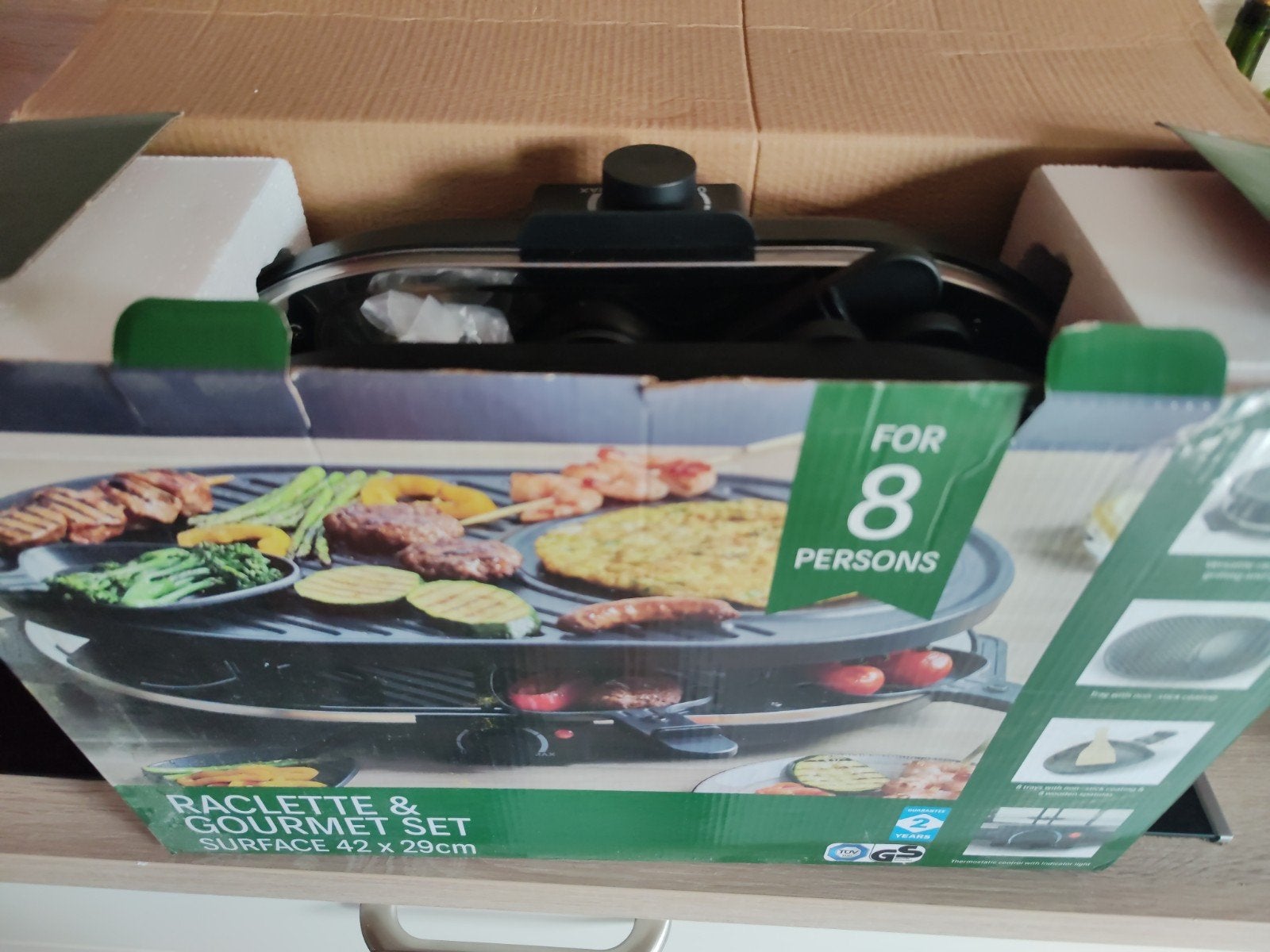 Raclette & Gourmet Set 8 pers — 42x29cm, neuf, Enlèvement ou Envoi, Comme neuf, 8 personnes et plus