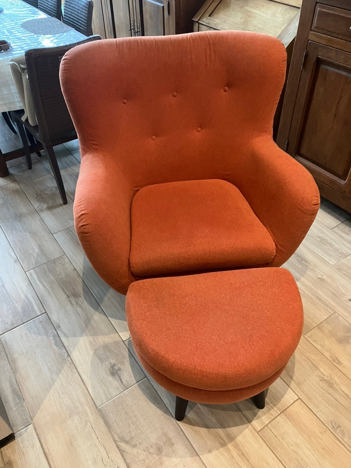 Fauteuil + repose pieds, Enlèvement, Comme neuf