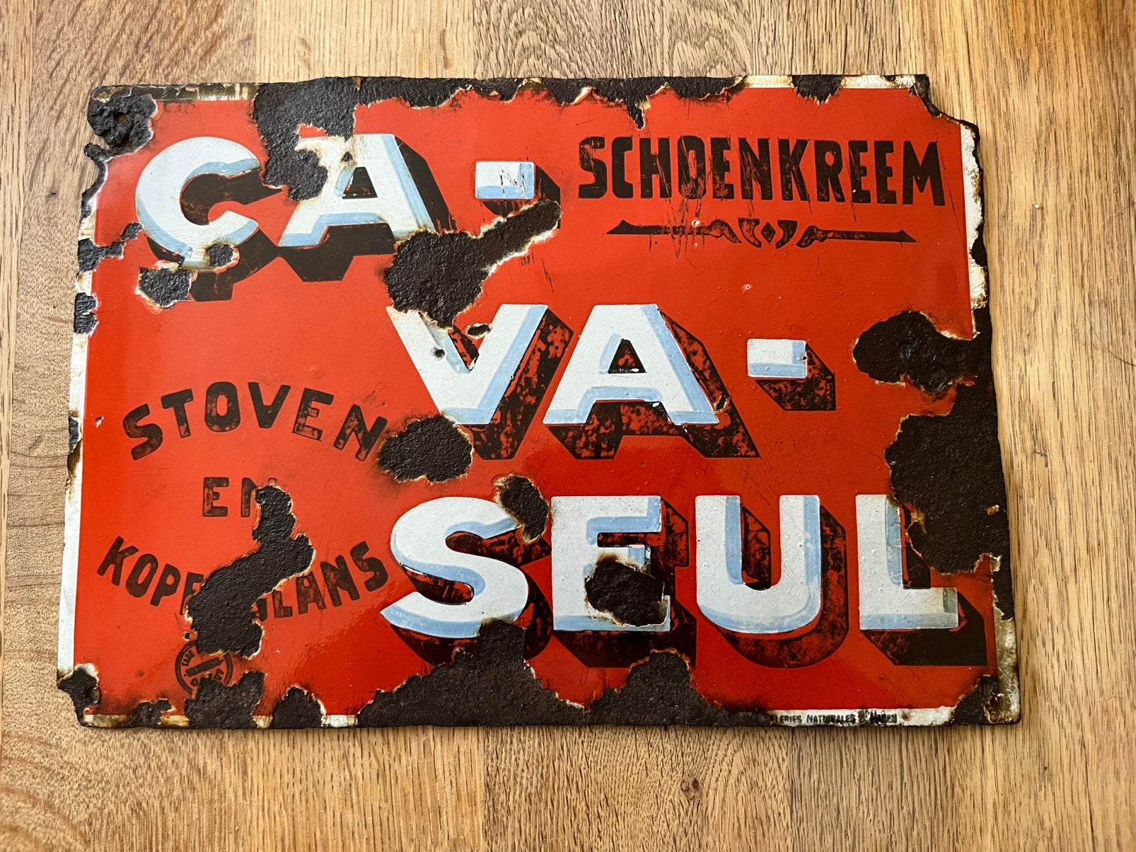 Ca-va-seul emaille Nederlandstalig!, Ophalen of Verzenden, Zo goed als nieuw