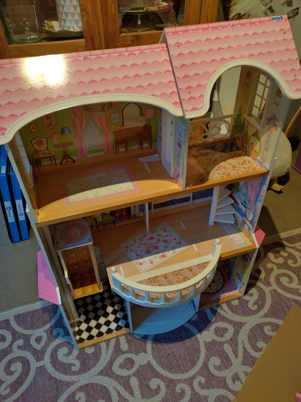 Groot houten poppenhuis met meubeltjes!, Ophalen, Poppenhuis