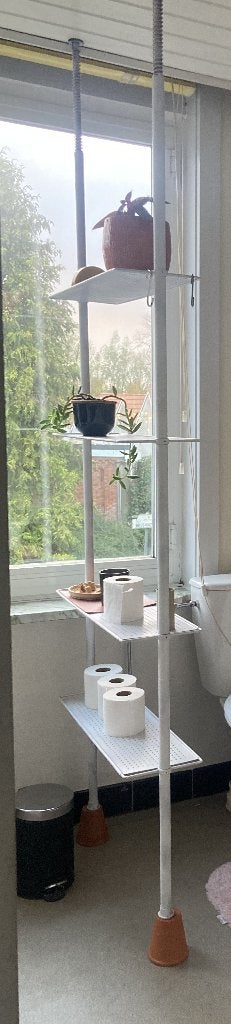 telescopisch (badkamer)rek, Ophalen, Gebruikt
