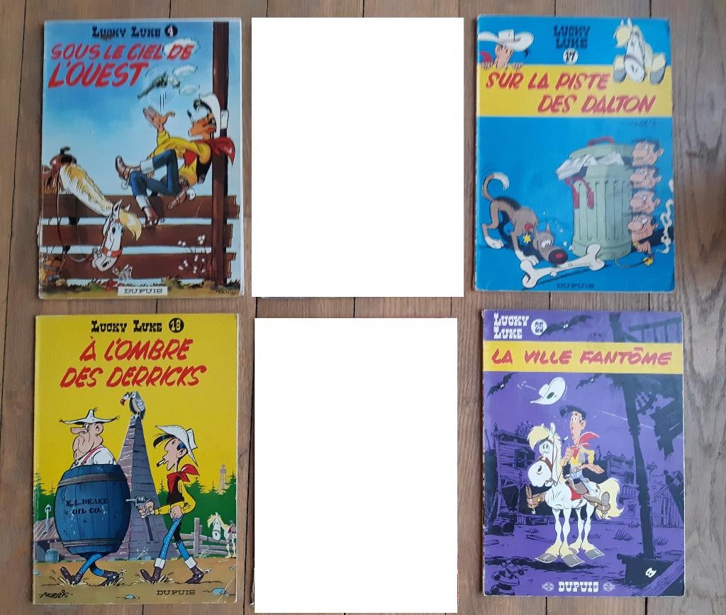 Lot 7 stripsLucky Luke Morris & Goscinny, Dupuis 1968 - 1972, Gelezen, Ophalen of Verzenden, Goscinny & Uderzo, Meerdere stripboeken