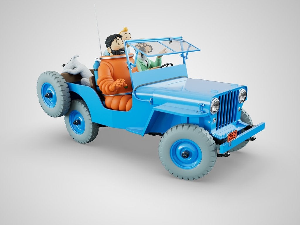 Jeep bleue TINTIN Hachette collection 1/8. Neuve. A monter, Verzamelen, Ophalen, Nieuw