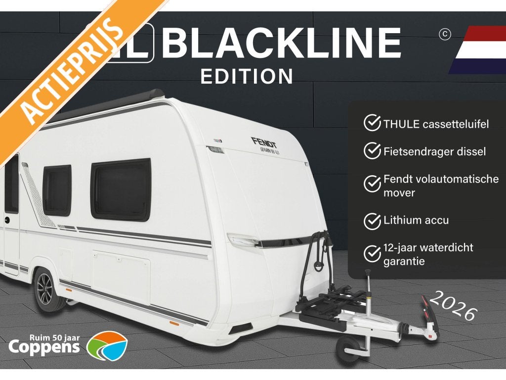 Fendt Bianco Selection 495 SG 2026 BLACKLINE ACTIE!, Caravans en Kamperen, Treinzit, 2 aparte bedden, Schokbreker, 1250 - 1500 kg
