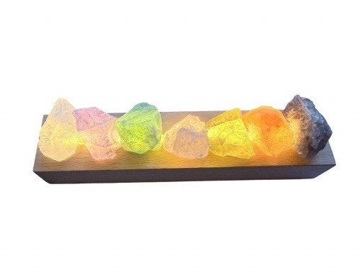Lampe d'ambiance LED Gemstone - 7 pierres naturelles, Neuf, Enlèvement ou Envoi, Vanackerestraat 59 - 8560 Wevelgem, Multicolore