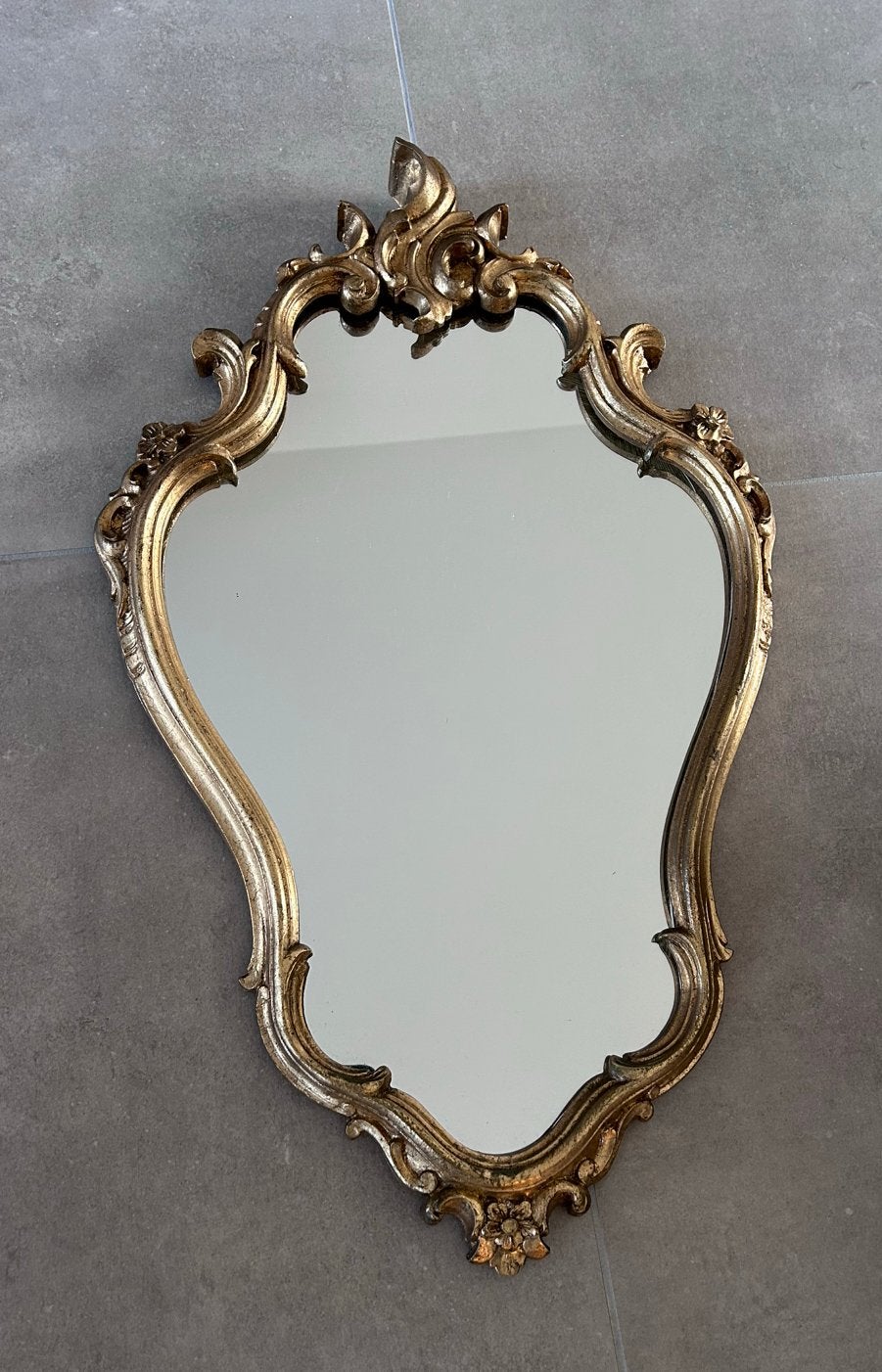 Spiegel in barokstijl antiek, Antiquités & Art, Antiquités | Miroirs, Enlèvement, Ovale, Moins de 50 cm, Moins de 100 cm