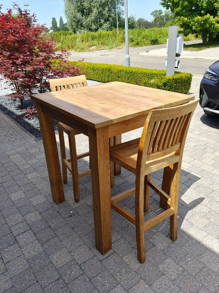 bartafel  keuken in houten uitvoering, Ophalen, Zo goed als nieuw, Inclusief barstoelen