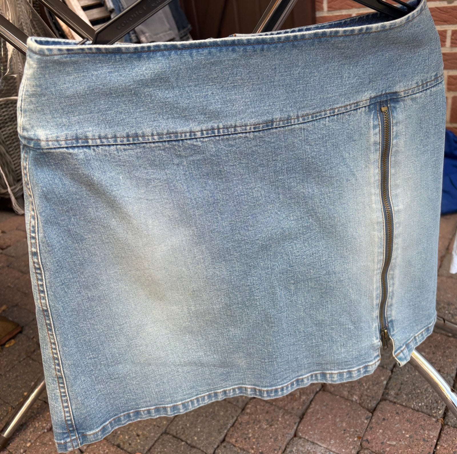 Korte jeansrok met lange rits voorkant 36, Kleding | Dames, Blauw, Ophalen of Verzenden, Maat 36 (S), Gedragen
