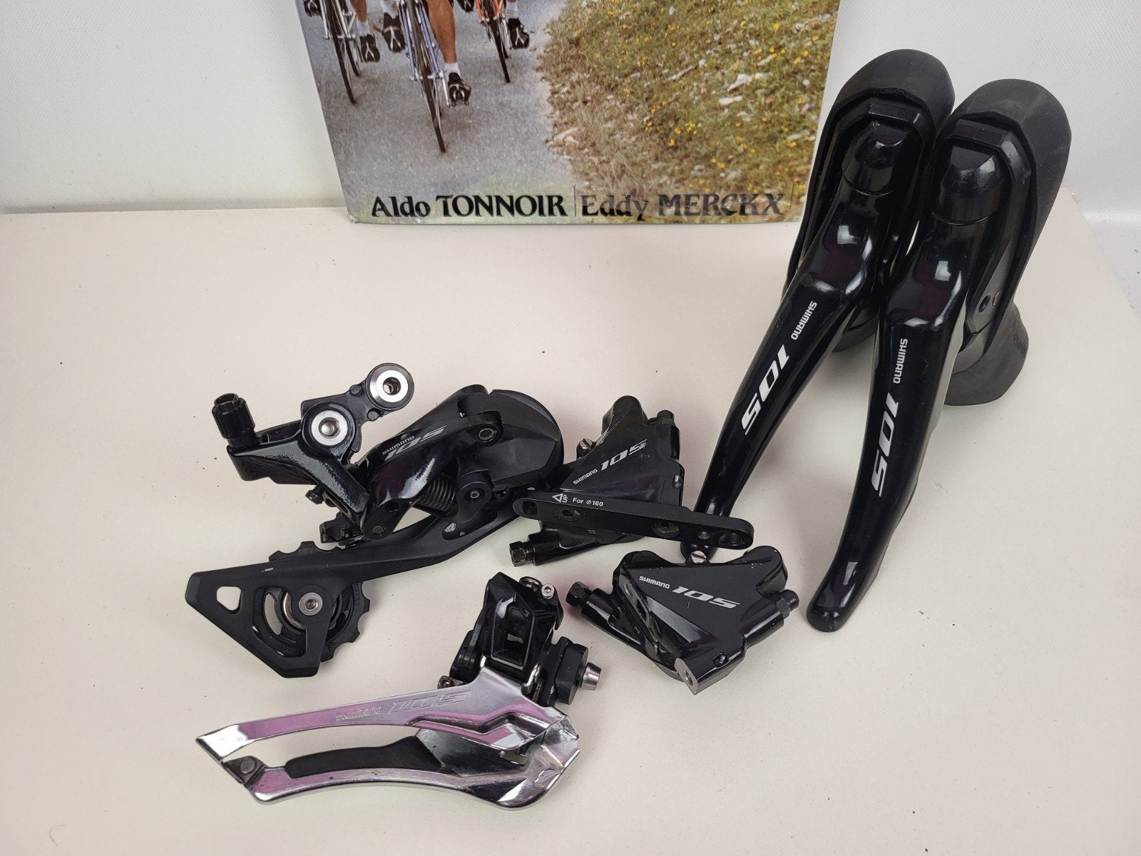 Shimano 105 disc groep met shifters derailleurs remmen, Fietsen en Brommers, Ophalen of Verzenden, Gebruikt, Racefiets, Shimano 105