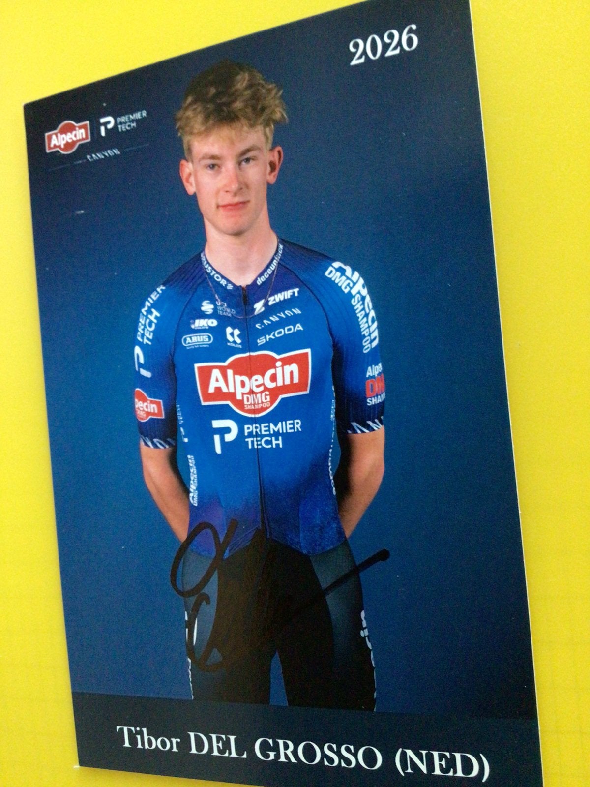 Wielerkaart 2026 team alpecin tibor del grosso signe, Verzenden, Zo goed als nieuw