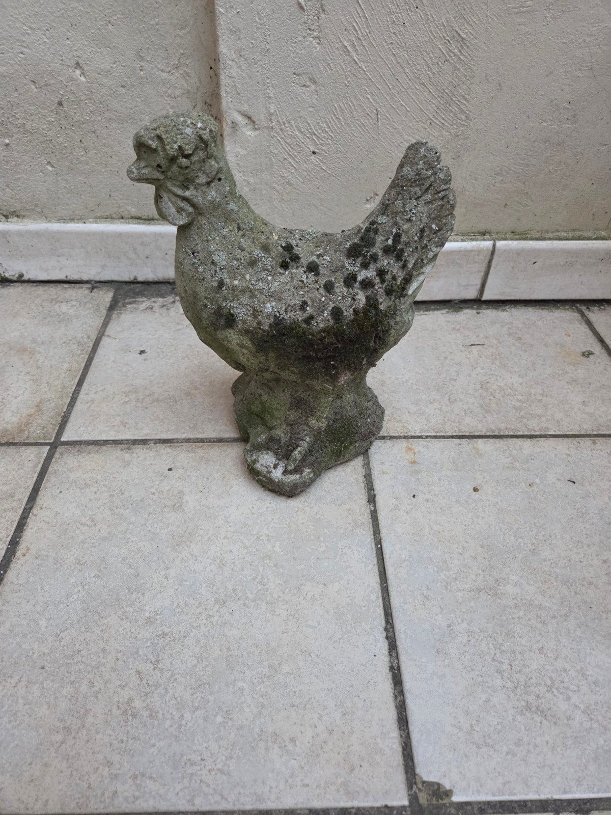 oud tuinbeeld, haan., Tuin en Terras, Ophalen of Verzenden, Gebruikt, Beton, Dierenbeeld