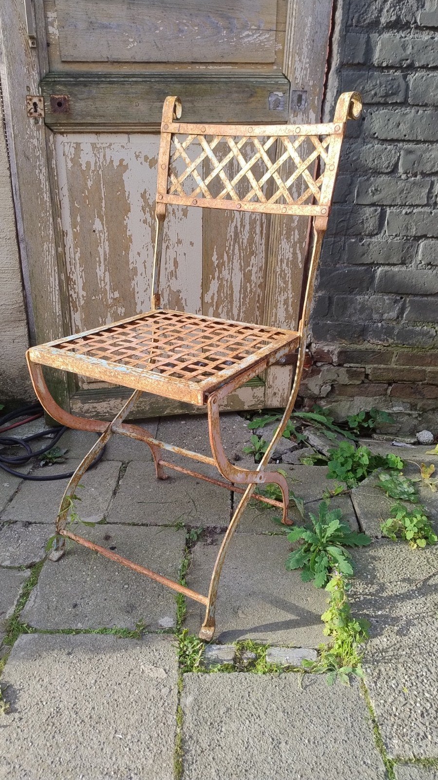 4 Vintage IJzeren Tuinstoelen – Franse stijl (jaren ’20-’40), Ophalen