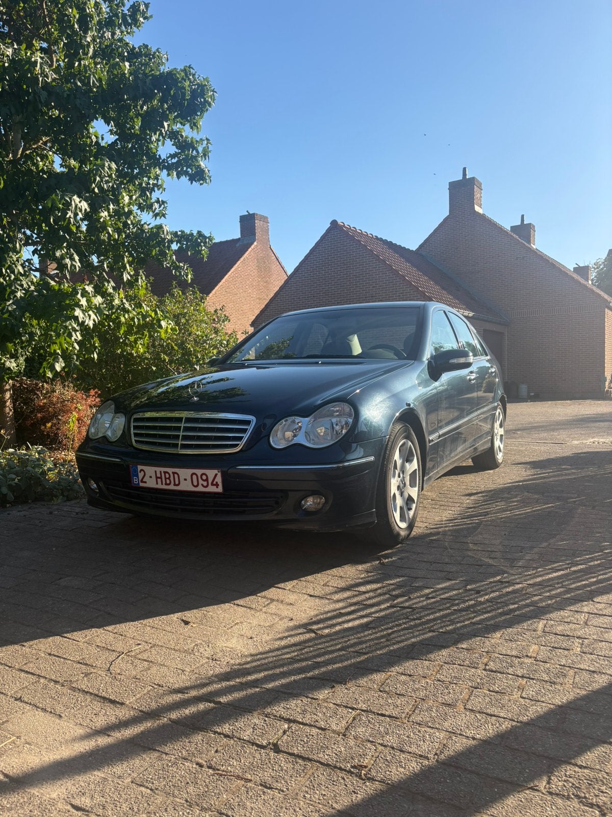 Mercedes c200 Kompressor Elegance, Auto's, Zwart, 4 cilinders, Blauw, 120 kW