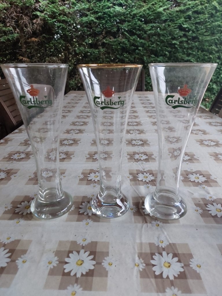 Bierglazen Carlsberg 0,5 liter, Ophalen of Verzenden, Zo goed als nieuw, Glas of Glazen, Overige merken