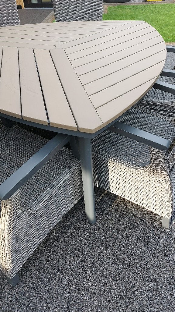 Tuintafel aluminium met polywood, Tuin en Terras, Ophalen, Zo goed als nieuw, Aluminium